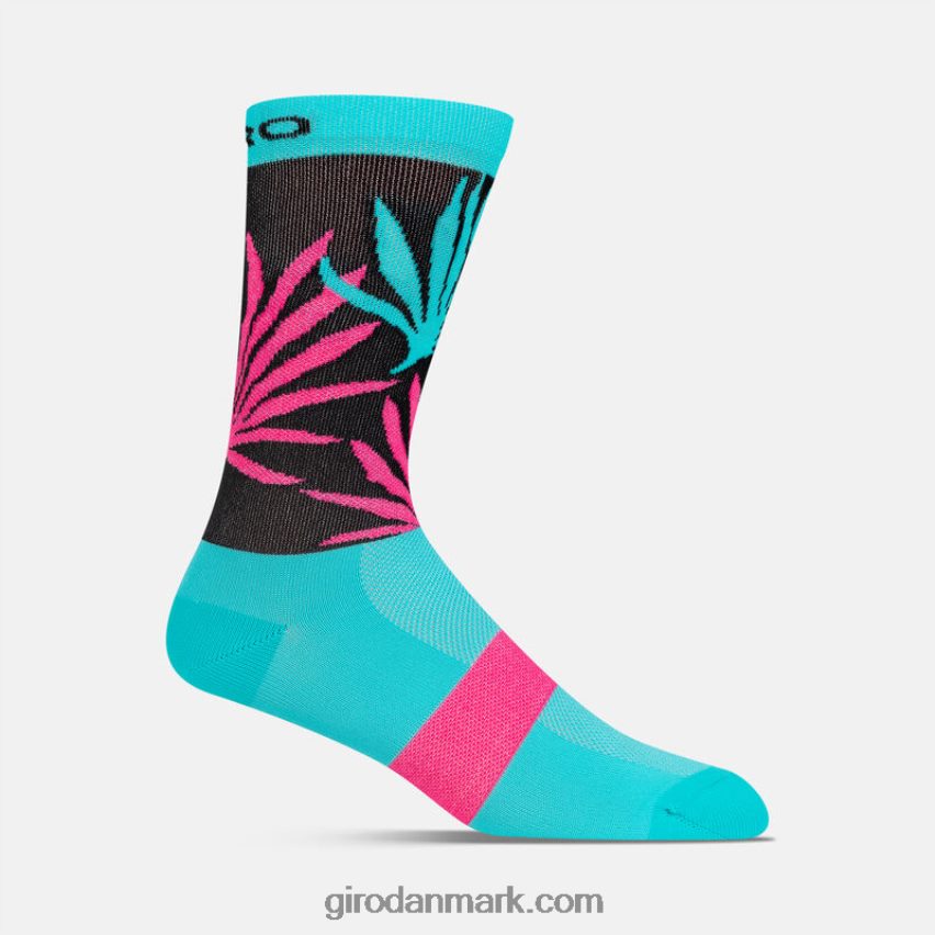 X4ZD8J798 Giro unisex comp racer høj taljesok skrigende blågrønne/neon pink håndflader
